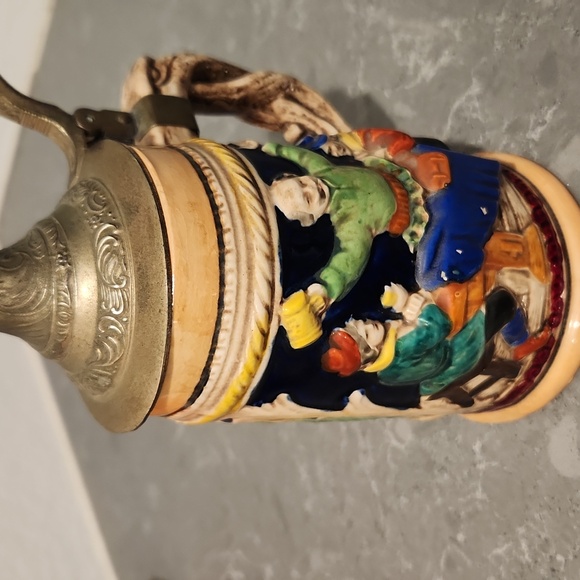 Vintage Ceramic Beer Stein with Lid - Picture 2 of 4